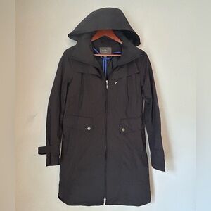 Women’s Cole Haan Black Hooded Raincoat Large
